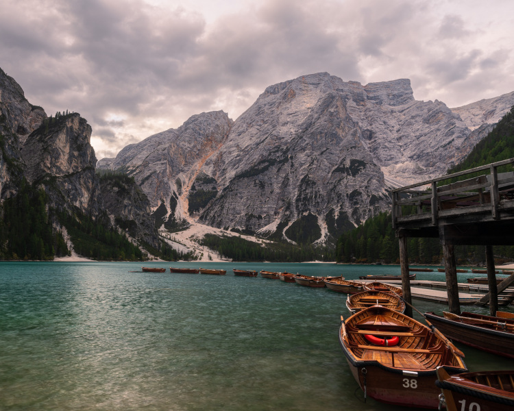 Rowboats on the Lake of Braies