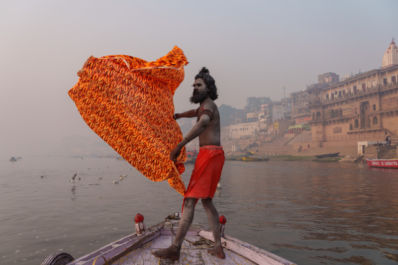 Sadhu with Flowing Robe