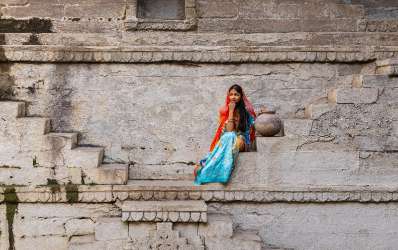 Contemplating at the Stepwell