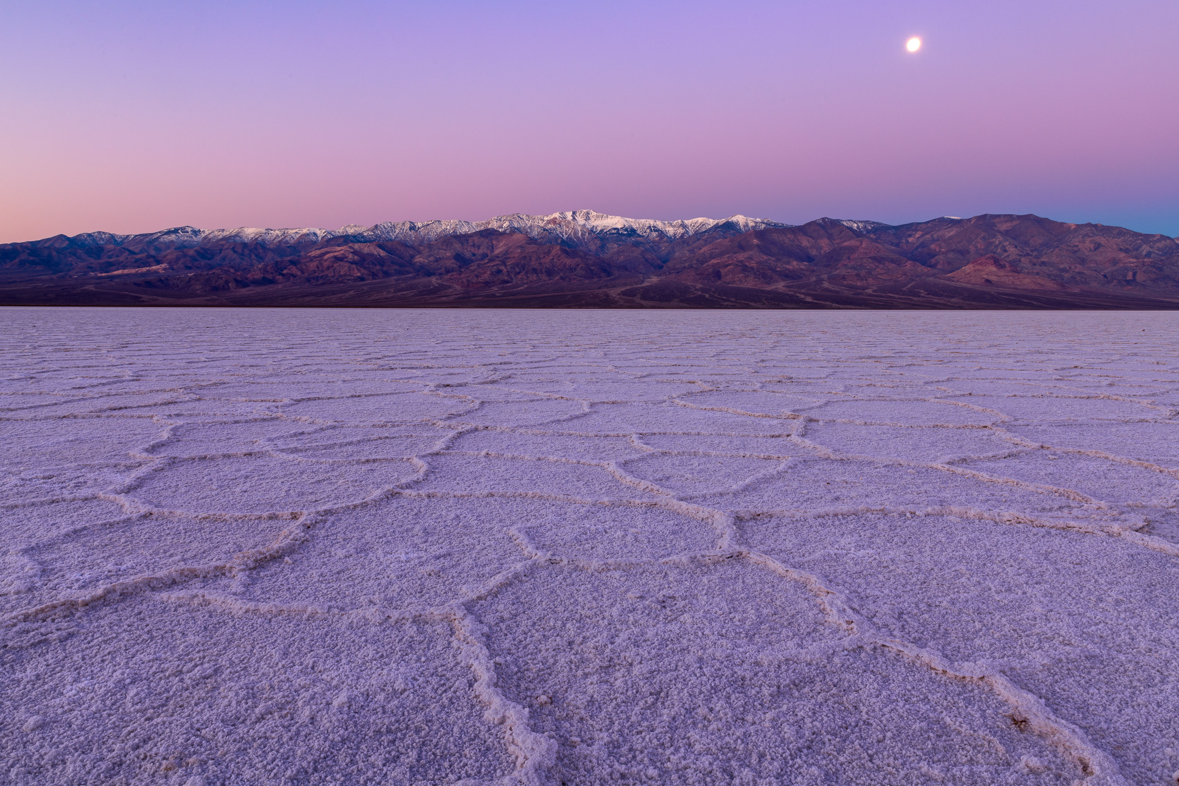 Moonset Over Badwater
